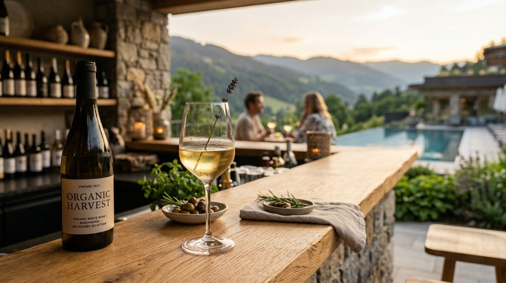 Organic wine for spa and wellness resort bar programs