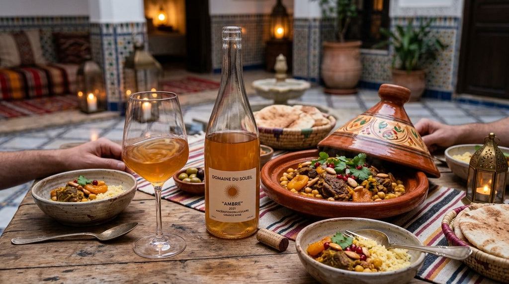 Skin-contact wine for Moroccan tagine dinners