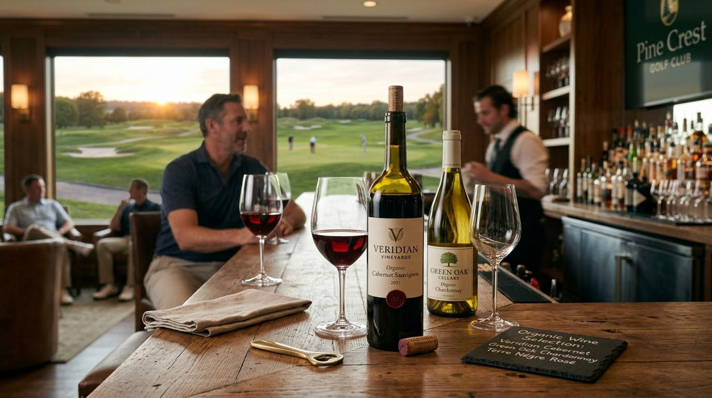 Organic wine for golf course clubhouse bar programs