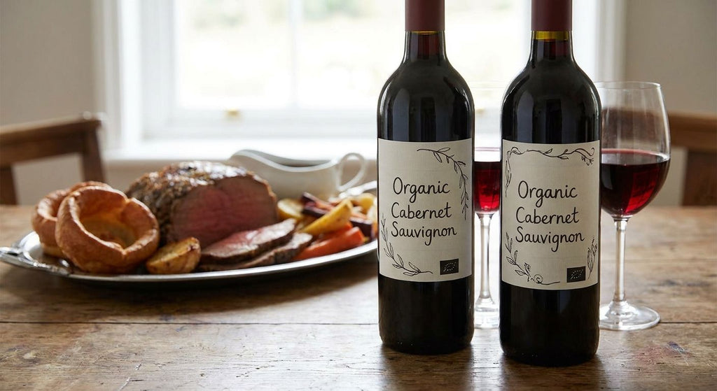 Organic red wine for Sunday roast dinners