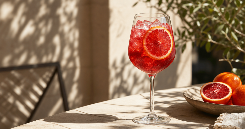 Summer wine spritzer in a glass