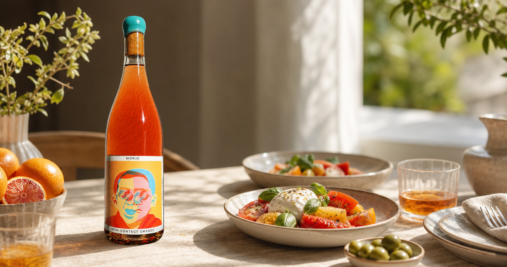 Monje Orange Wine for a low-intervention dinner
